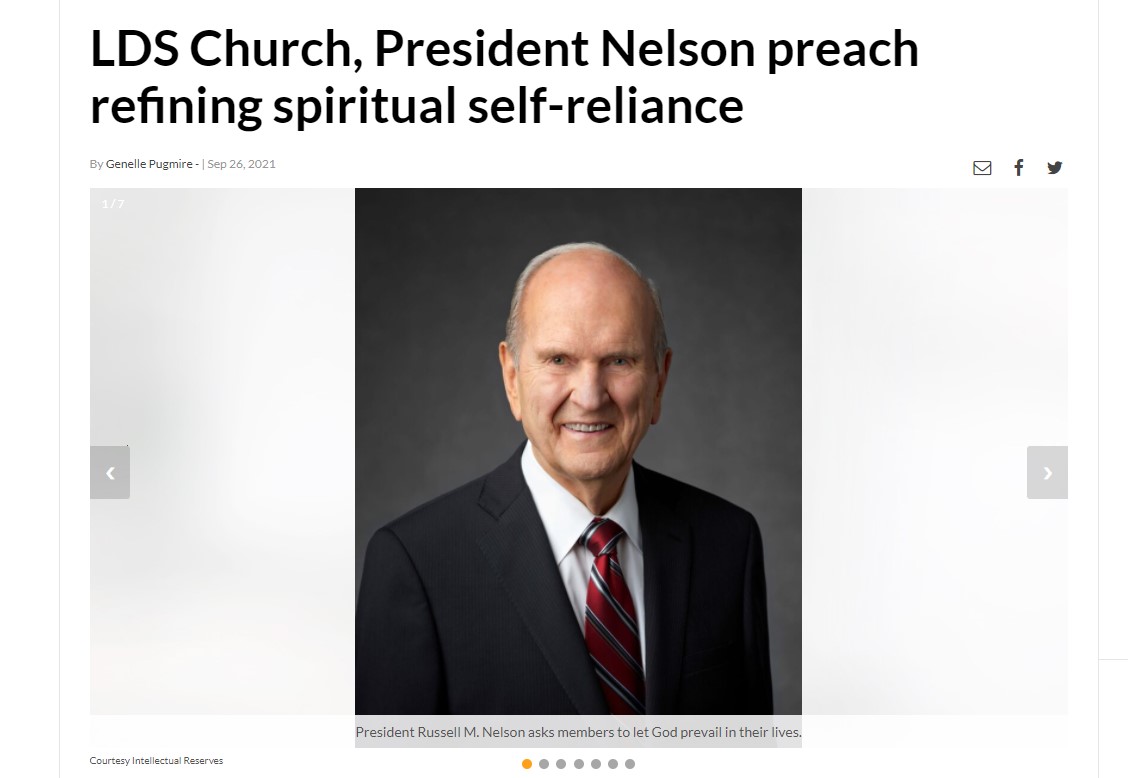 LDS Church, President Nelson preach refining spiritual self-reliance