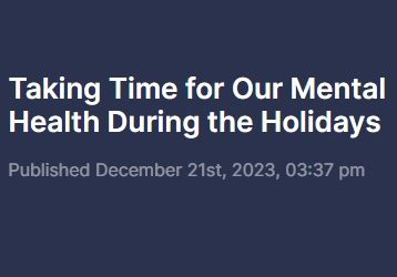 Taking Time for Our Mental Health During the Holidays: INSIDE SOURCES KSL News Radio